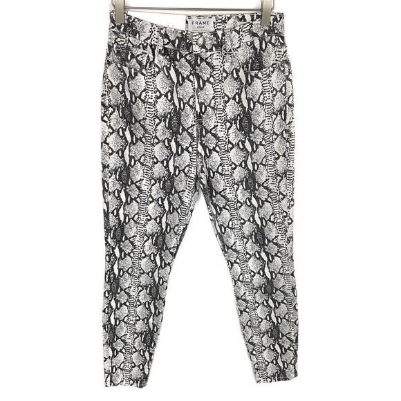 Frame Gris Multi Grey Python Ali High Rise Cigarette Jeans 27 NWT - Picture 7 of 7